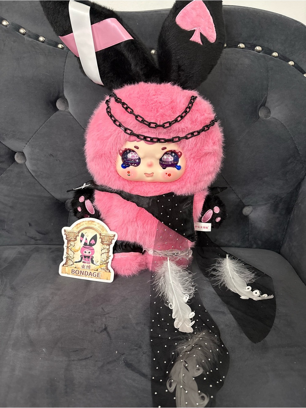 Jiimo 400% Memory Album - Bondage Black Pink Bunny with liquid eyes